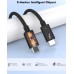 Thunderbolt 4 Cable, 6.6FT Long Thunderbolt Cable, 240W Charging/40Gbps Data Transfer/8K 4K Display USB C WovenCable for Thunderbolt4, USB 4,Thunderbolt 3,Compatible iPhone 16 15,MacBook Air Pro,iPad